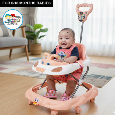 Stylezone Musical 2-in-1 Walker With Parent Rod(Pink)