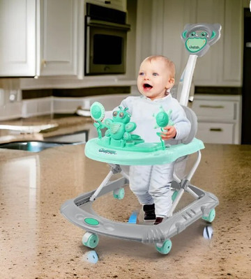 BAMBRO Musical Activity Walker With Parent Rod(Green)