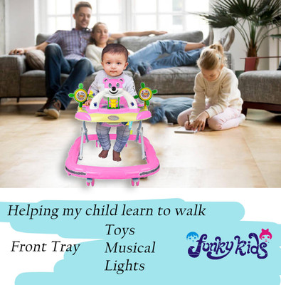 Ankur Creation Musical Activity Walker(Pink)