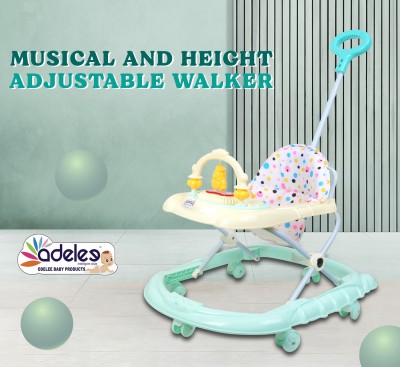 ODELEE Musical Activity Walker With Parent Rod(Green)