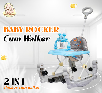 Panda Creation Musical Activity Walker With Parent Rod(Blue)