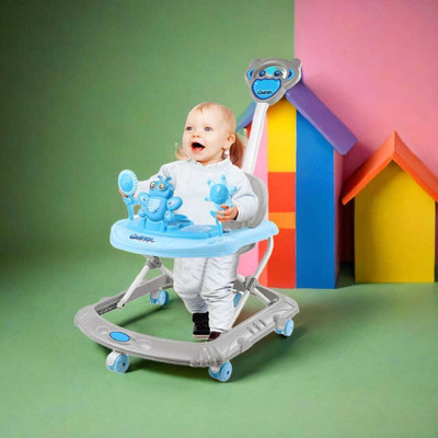 Santoz Musical Activity Walker With Parent Rod(Blue)