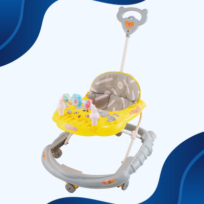 SMILEYTOYS Musical 2-in-1 Walker With Parent Rod(Yellow, Grey)
