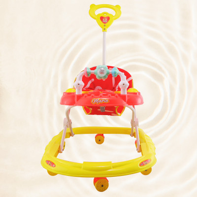 SMILEYTOYS Musical 2-in-1 Walker With Parent Rod(Red, Yellow)