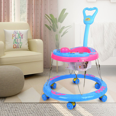 SPEEDFOX Musical Activity Walker With Parent Rod(Pink, Blue)