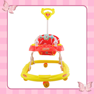 SMILEYTOYS Musical 2-in-1 Walker With Parent Rod(Red, Yellow)