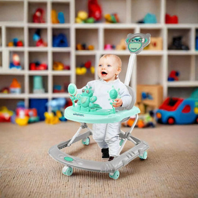 Santoz Musical Activity Walker With Parent Rod(Green)