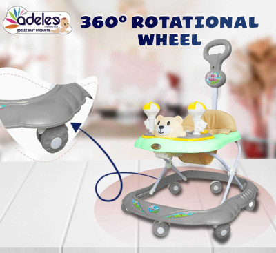 ODELEE Musical Activity Walker With Parent Rod(Green)