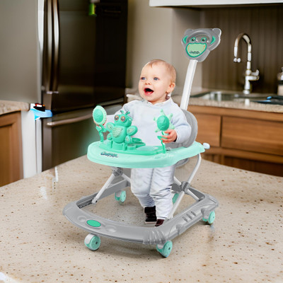 Santoz Musical Activity Walker With Parent Rod(Green)