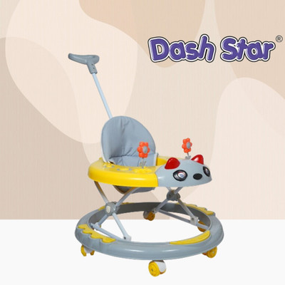 Dash Star Musical Activity Walker With Parent Rod(Yellow)