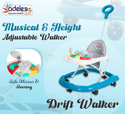 ODELEE Musical Activity Walker With Parent Rod(Green)