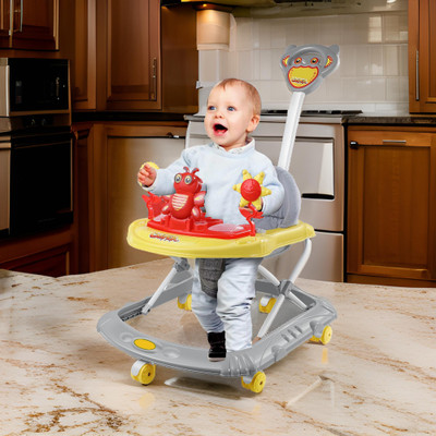 Toybuzz Musical Activity Walker With Parent Rod(Red)