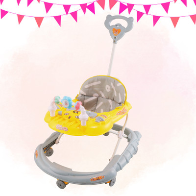 SMILEYTOYS Musical 2-in-1 Walker With Parent Rod(Yellow, Grey)