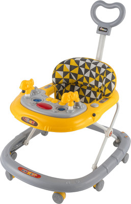 M.P. WORLD Musical Activity Walker With Parent Rod(Yellow, Grey)