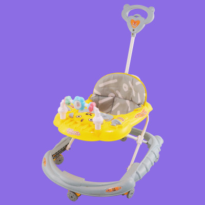 SMILEYTOYS Musical 2-in-1 Walker With Parent Rod(Yellow, Grey)