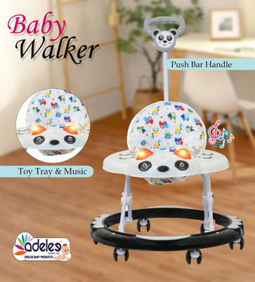 ODELEE Musical Activity Walker With Parent Rod(Black, White)