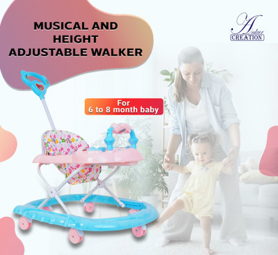 Ankur Creation Musical Activity Walker With Parent Rod(Multicolor)