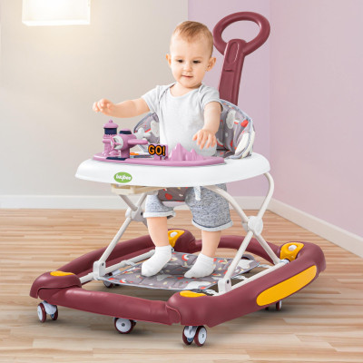 baybee Musical Activity Walker With Parent Rod(Red)