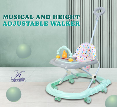 Ankur Creation Musical Activity Walker With Parent Rod(Grey)