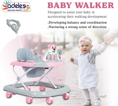 Panda Creation Musical Activity Walker(Grey, Pink)