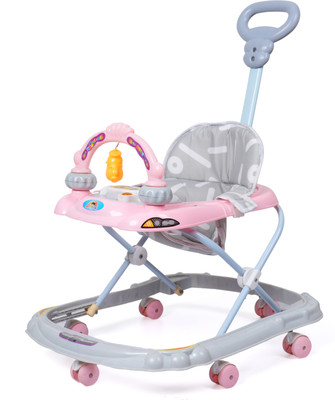CREW4 Musical 3-in-1 Walker With Parent Rod(Pink)