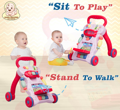 Panda Creation Musical Activity Walker(Multicolor, Blue)