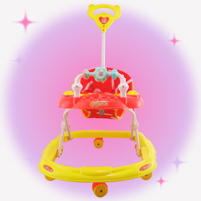 SMILEYTOYS Musical 2-in-1 Walker With Parent Rod(Red, Yellow)
