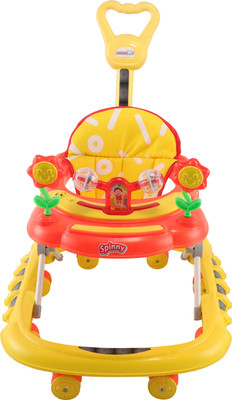JoyRide Musical Activity Walker With Parent Rod(Yellow, Red)