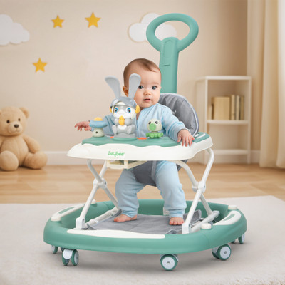 baybee Musical 2-in-1 Walker With Parent Rod(Green)