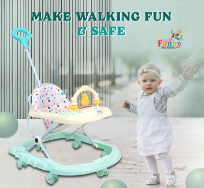 Little Funky Musical Activity Walker With Parent Rod(Beige, Green, Orange)