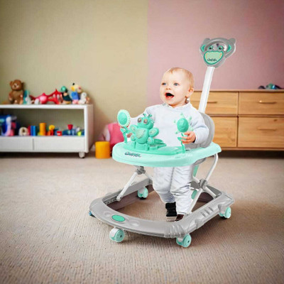 Toybuzz Musical Activity Walker With Parent Rod(Green)