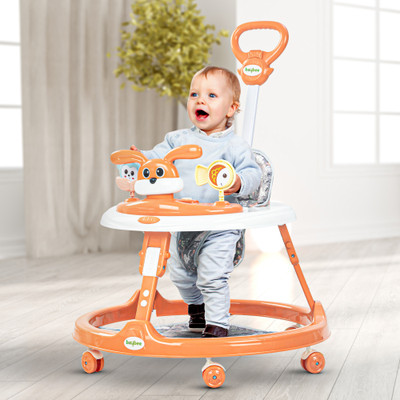 baybee Musical 3-in-1 Walker With Parent Rod(Orange)