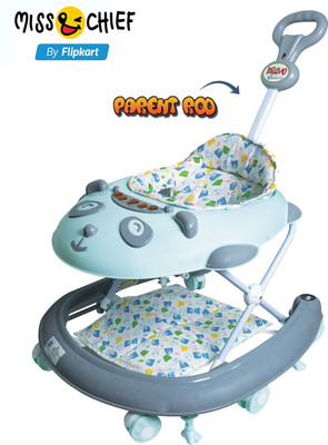 Miss & Chief Musical Activity Walker With Parent Rod(Green, Grey)