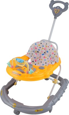 JoyRide Musical 2-in-1 Walker With Parent Rod(Grey, Yellow)