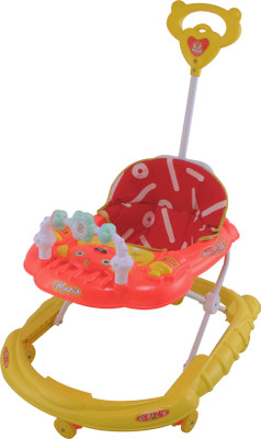 SMILEYTOYS Musical Activity Walker With Parent Rod(Red, Yellow)