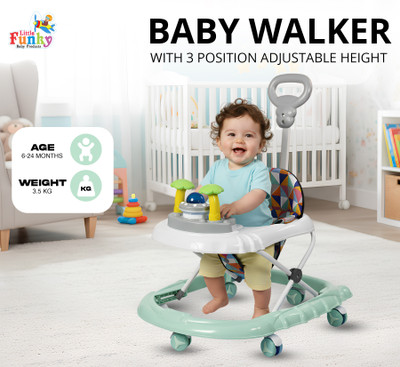 Little Funky Musical Activity Walker With Parent Rod(Green, White)