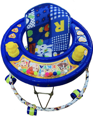 CLORA Musical Activity Walker With Parent Rod(Blue)