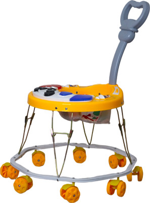 EVOHOUSE Musical Activity Walker With Parent Rod(Yellow)