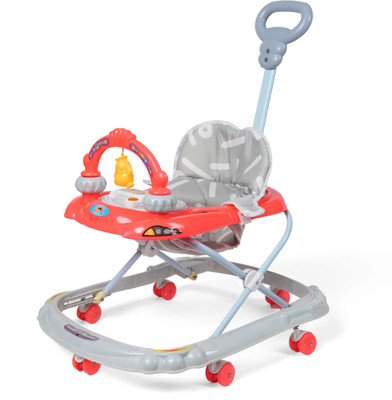 flammable Musical 2-in-1 Walker With Parent Rod(Red)