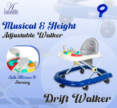 Ankur Creation Musical Activity Walker With Parent Rod(Blue, Beige)