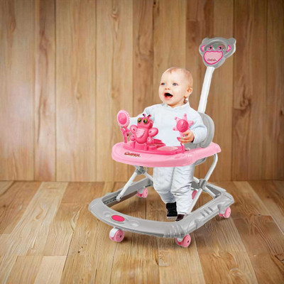 Inquisitive Musical Activity Walker With Parent Rod(Pink)