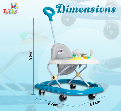 Little Funky Musical Activity Walker With Parent Rod(Blue, White)