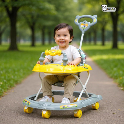 PANDA BABY PRODUCTS Musical Activity Walker With Parent Rod(Yellow)
