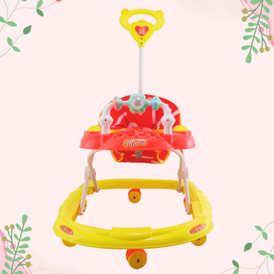 SMILEYTOYS Musical 2-in-1 Walker With Parent Rod(Red, Yellow)