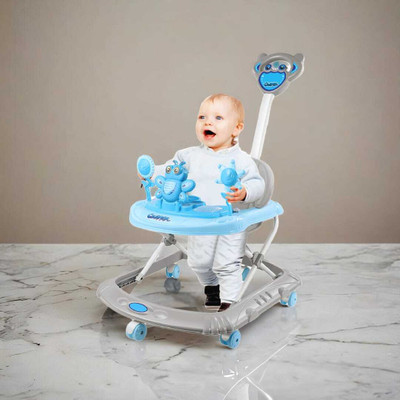 Toybuzz Musical Activity Walker With Parent Rod(Blue)