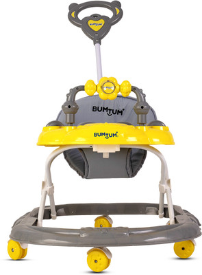 BUMTUM Musical Activity Walker With Parent Rod(Yellow)