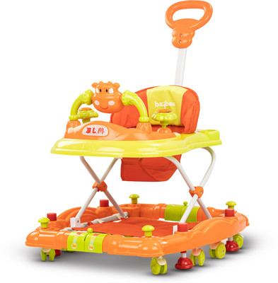 baybee Musical 2-in-1 Walker With Parent Rod(Orange)