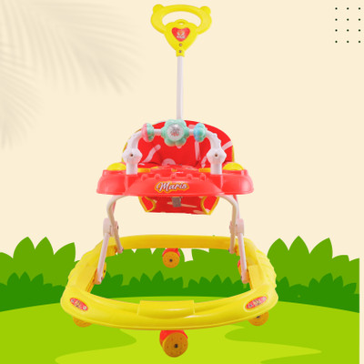 SMILEYTOYS Musical 2-in-1 Walker With Parent Rod(Red, Yellow)