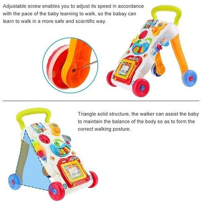Zuuluzrs Musical Activity Walker With Parent Rod(Multicolor)