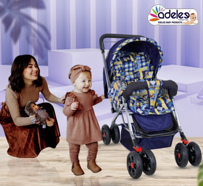 ODELEE Activity Walker With Parent Rod(Blue, Yellow)